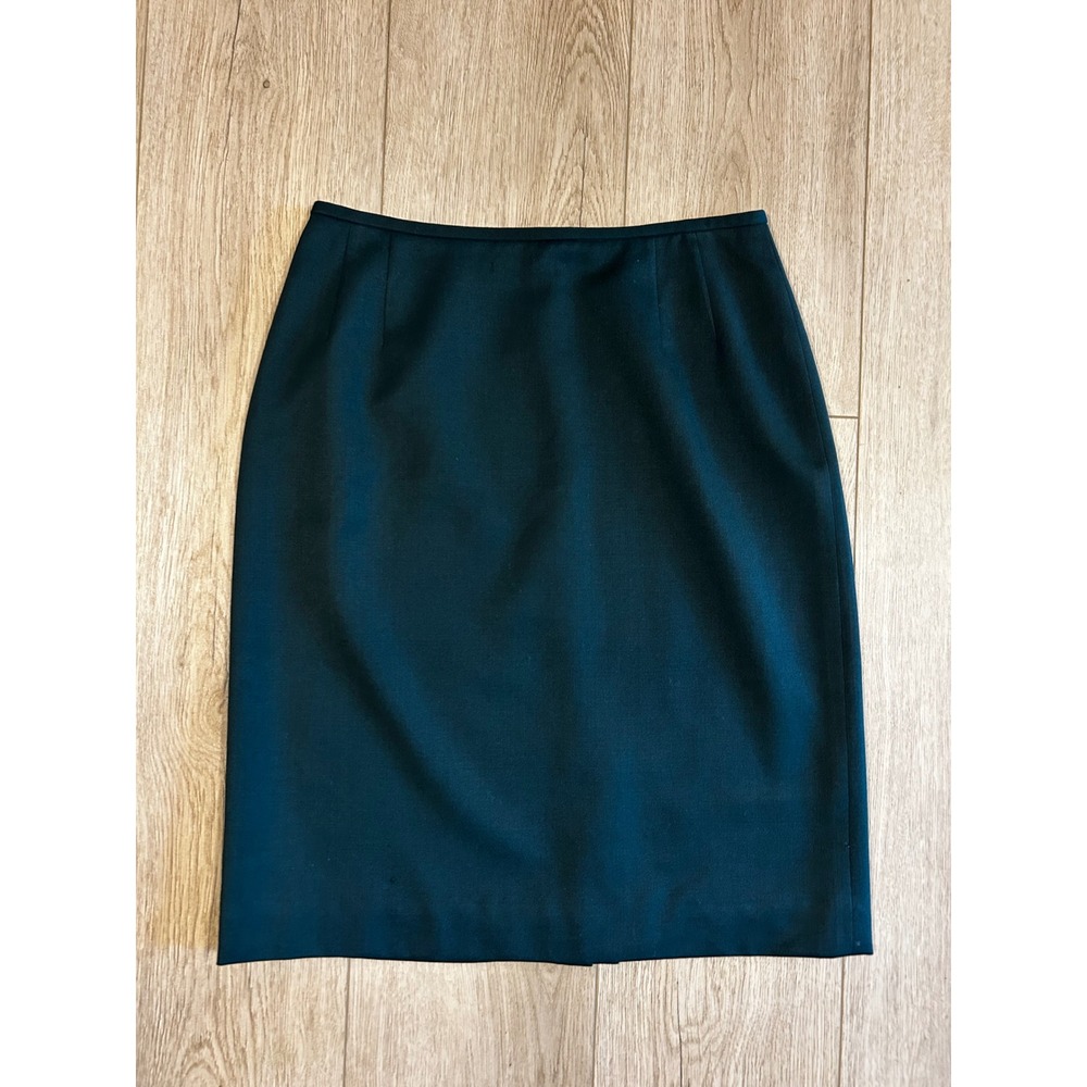 Liz Claiborne Collection Womens Forest Green 100% Wool Pencil Skirt Size 8